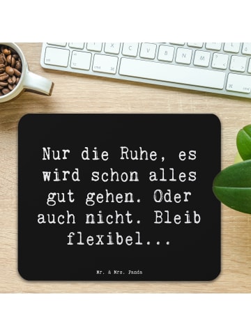 Mr. & Mrs. Panda Mouse Pad Spruch Gelassenheit in Krisen mit Spruch in Schwarz