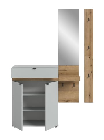 ebuy24 Garderobenmöbel Naro (3-teilig) Grau 148 x 37 cm