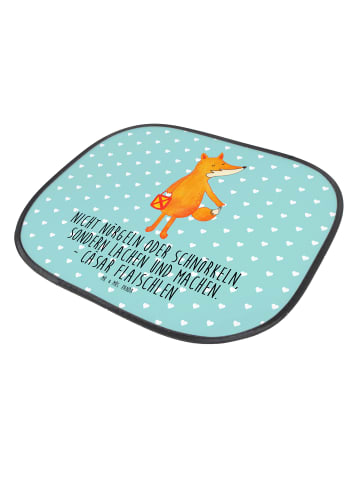 Mr. & Mrs. Panda Auto Sonnenblende Fuchs Laterne mit Spruch in Türkis Pastell