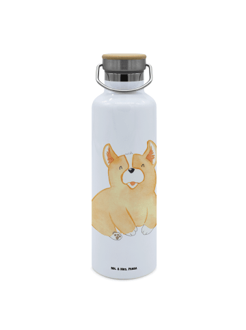 Mr. & Mrs. Panda Trinkflasche Corgie ohne Spruch in Weiß