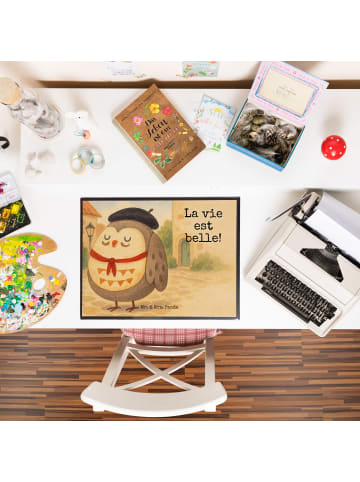 Mr. & Mrs. Panda Schreibunterlage Eule Frankreich Design mit Spruch in Weiß