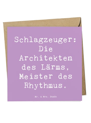 Mr. & Mrs. Panda Klappkarte Spruch Schlagzeug Architekten mit Sp... in Lavendeltraum