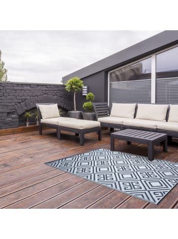 Esschert Design Outdoorteppich in Schwarz-weiß