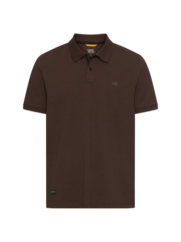 Camel Active Poloshirt mit Kontrastdetails in Erdbraun