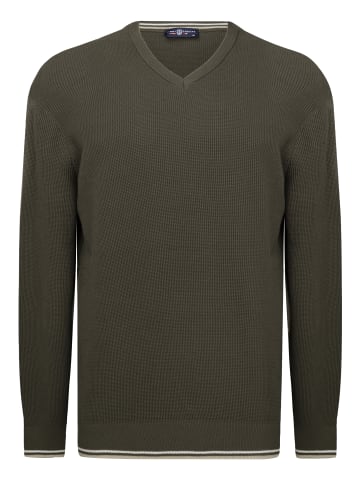 JIMMY SANDERS Pullover Mit V-Ausschnitt in khaki