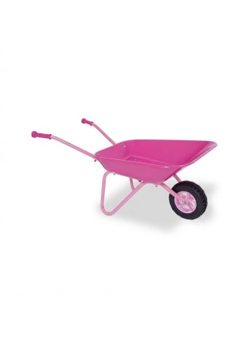 relaxdays Kinder-Schubkarre in Rosa/ Schwarz