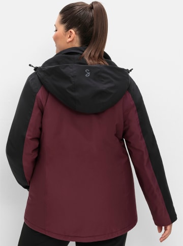 sheego Outdoorjacke in bordeaux-schwarz