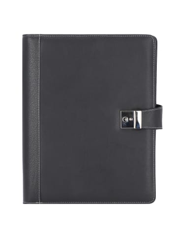 Alassio Aktenmappe Leder 36 cm in schwarz
