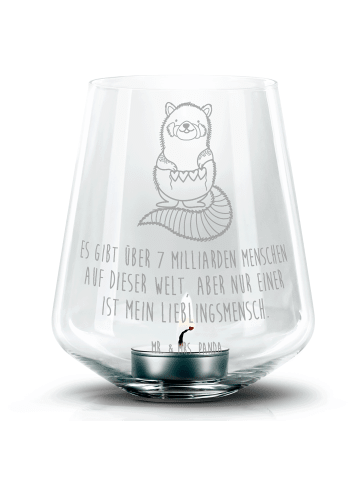 Mr. & Mrs. Panda Windlicht Roter Panda mit Spruch in Transparent