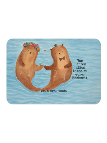 Mr. & Mrs. Panda Magnet Hochzeit Otter Design mit Spruch in Weiß