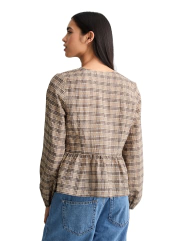 Marc O'Polo DENIM Seersucker-Peplum-Bluse regular in Offwhite