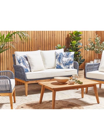 Beliani 2er-Set Gartenkissen ELATI in Blau/Weiß/Beige