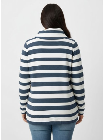 WITT WEIDEN Sweatshirt in dunkelblau-ecru-geringelt