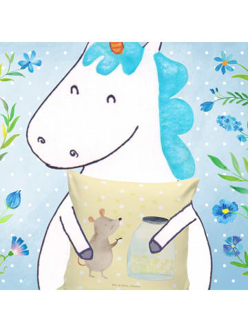 Mr. & Mrs. Panda Kopfkissen 40x40 Maus Sterne ohne Spruch in Gelb Pastell