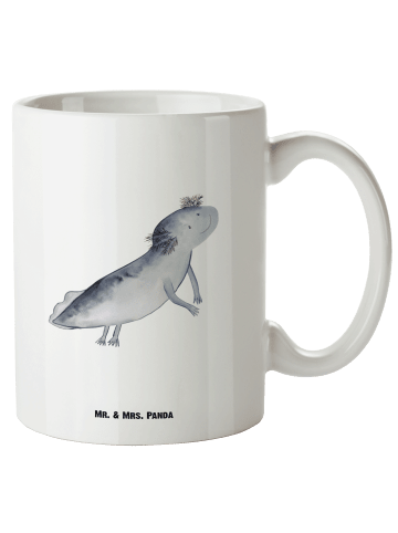 Mr. & Mrs. Panda XL Tasse Axolotl Schwimmen ohne Spruch in Weiß