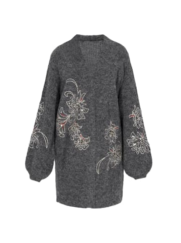 VIRITA Women Cardigan in Dark Grey Melange