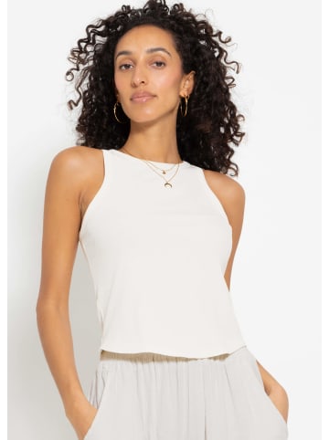 SASSYCLASSY Geripptes Tanktop in Offwhite
