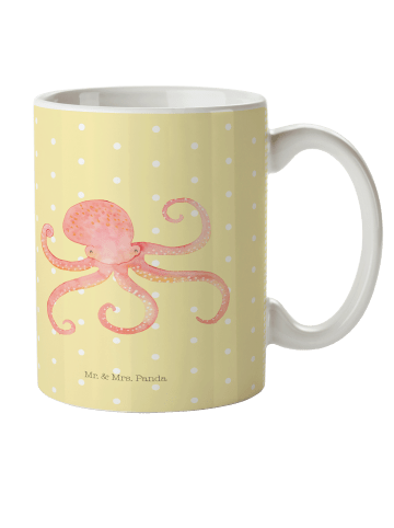 Mr. & Mrs. Panda Kaffeetasse Tintenfisch ohne Spruch in Gelb Pastell