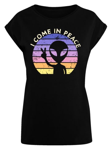F4NT4STIC Extended Shoulder T-Shirt Alien Peace Sunset in schwarz