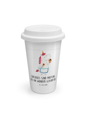 Mr. & Mrs. Panda Thermobecher Einhorn Küche mit Spruch in Weiß