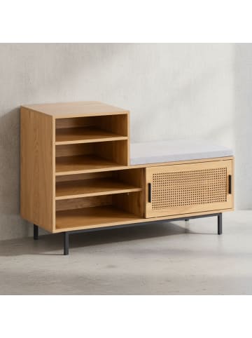 KADIMA DESIGN Schuhbank mit Sitzfläche 120x75,5x40 cm Garderobenbank Eiche-Dekor,