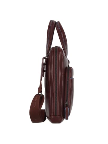 Piquadro Blue Square Aktentasche RFID Schutz Leder 37 cm Laptopfach in mahogany