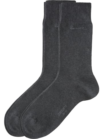camano Baumwolle Unisex-Socken 2 Paar mit Softbund ca-soft in anthrazit