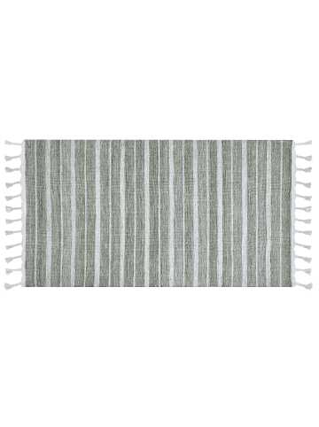 Beliani Geflochtener Teppich BADEMLI in Grün/Weiß - (W) 80 x (H) 1 x (L) 150 cm