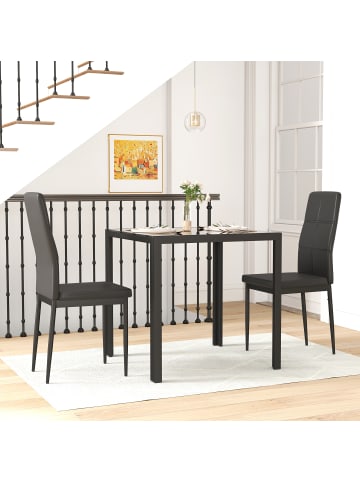 HOMCOM Essgruppe in Schwarz 75L x 75B x 75H cm