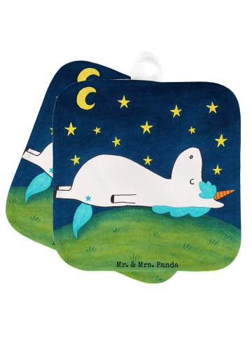 Mr. & Mrs. Panda Topflappen Einhorn Sternenhimmel Design ohne Sp... in Weiß