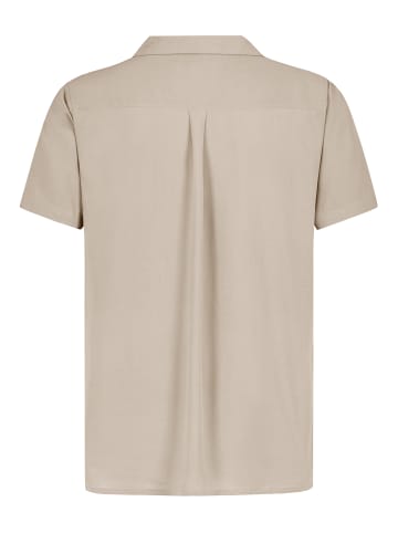 Urban Surface Kurzarm Hemd mit Brusttasche und Canvas Material in Beige-3