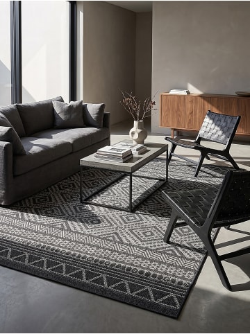 KADIMA DESIGN Teppich flachgewebt Berber flachgewebt pflegeleicht Wohnzimmer Flur in Anthrazit