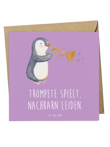 Mr. & Mrs. Panda Deluxe Karte Trompete Freude mit Spruch in Lavendeltraum