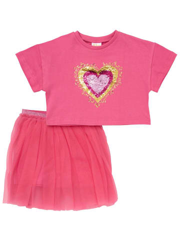 Miss 2tlg Set Shirt + Rock Miss in pink