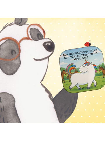 Mr. & Mrs. Panda Tassenuntersetzer Einhorn Stolzieren Design mit... in Weiß