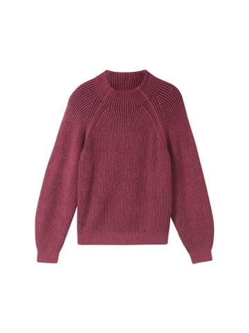 Tom Tailor Pullover in blackberry rib structure