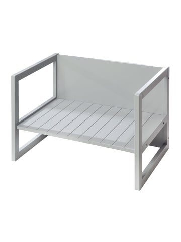 roba Graue Sitzbank im Landhausstil, 2 Sitzhöhen oder Kindertisch