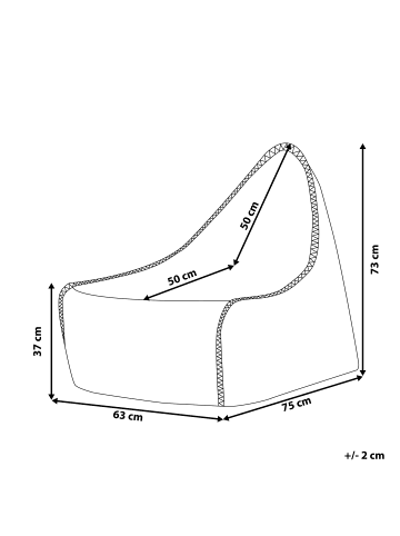 Beliani 2-tlg Sitzsack DROP in Grau