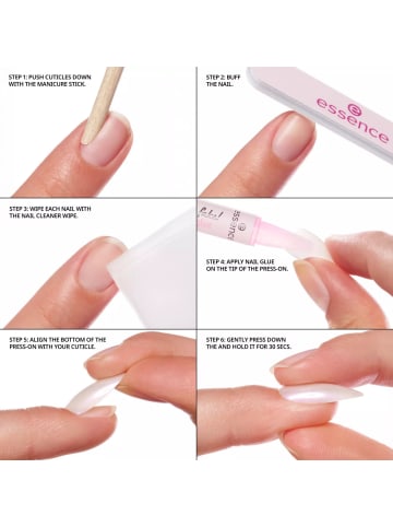 essence What the Fake! Press-On Nägel Maniküre-Set - 01 GLAZED