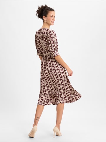 IPURI Freizeitkleid in bordeaux beige - 0001