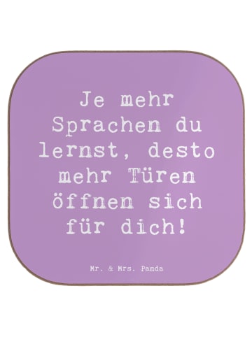 Mr. & Mrs. Panda Untersetzer für Gläser Spruch Sprachen lernen u... in Lavendeltraum