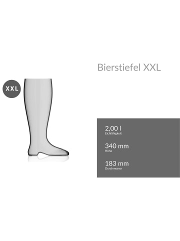 Rastal Riesen-Bierstiefel XXL in Transparent 2,0 Liter