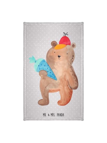 Mr. & Mrs. Panda Handtuch Bär Schultüte ohne Spruch in Grau Pastell