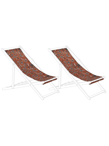 Beliani 2er-Set Stoffbezug ANZIO/AVELLINO in Rot/Weiß/Schwarz