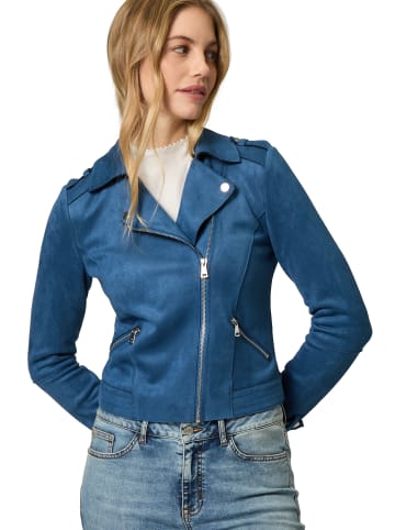Zero  Bikerjacke in Veloursleder-Optik in Ensign Blue
