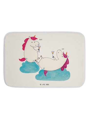 Mr. & Mrs. Panda Badezimmerteppich Einhorn Sekt ohne Spruch in Weiß