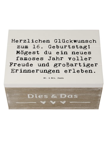 Mr. & Mrs. Panda Erinnerungskiste Spruch 16. Geburtstag mit Spruch in Weiß