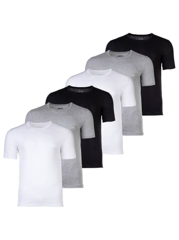 BOSS T-Shirt 6er Pack in Schwarz/Grau/Weiß