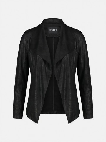 KOROSHI Offene jacke für damen im leder-look. in Schwarz
