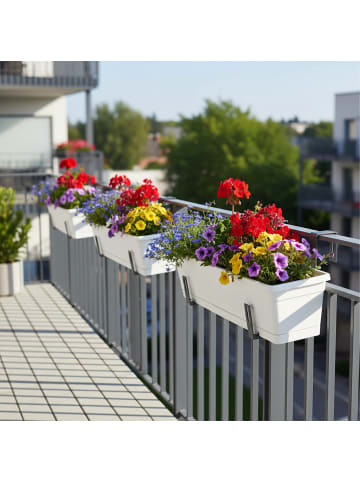 relaxdays 4 x Blumenkastenhalter in Anthrazit